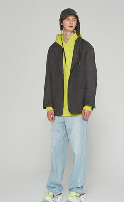ベドインベド(BADINBAD) 3 BUTTON SINGLE JACKET_CHARCOAL