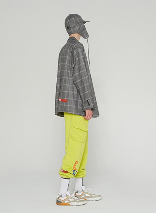 ベドインベド(BADINBAD) 3 BUTTON CHECK JACKET_GREY
