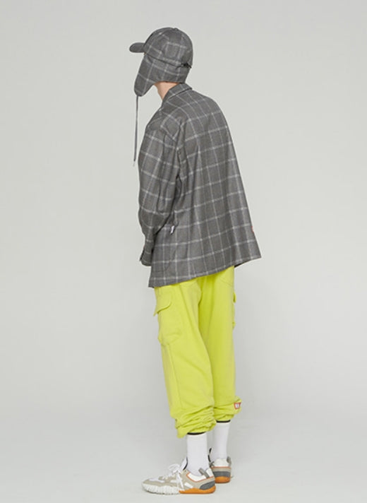 ベドインベド(BADINBAD) 3 BUTTON CHECK JACKET_GREY