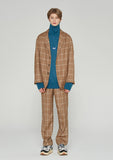 ベドインベド(BADINBAD) 3 BUTTON CHECK JACKET_BROWN