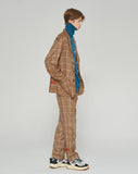 ベドインベド(BADINBAD) 3 BUTTON CHECK JACKET_BROWN