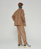 ベドインベド(BADINBAD) 3 BUTTON CHECK JACKET_BROWN