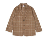 ベドインベド(BADINBAD) 3 BUTTON CHECK JACKET_BROWN