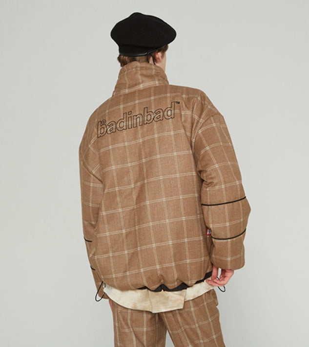 ベドインベド(BADINBAD) REVERSIBLE CHECK JACKET_BLACK