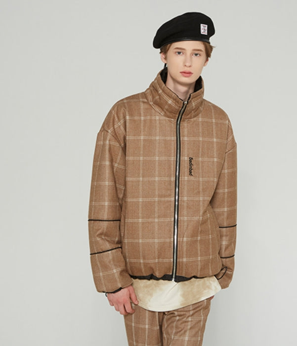 ベドインベド(BADINBAD) REVERSIBLE CHECK JACKET_BLACK