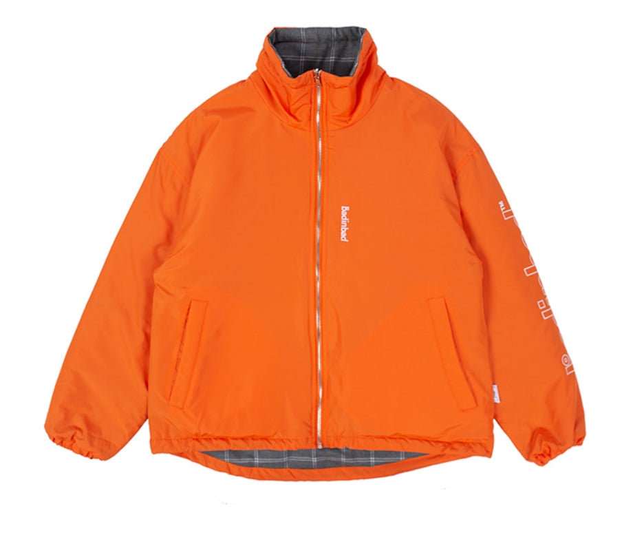 ベドインベド(BADINBAD) REVERSIBLE CHECK JACKET_ORANGE