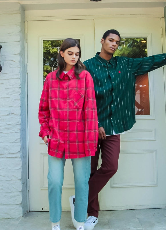 パーステップ(PERSTEP)  Mighty loose fit Check shirt KHLS4083