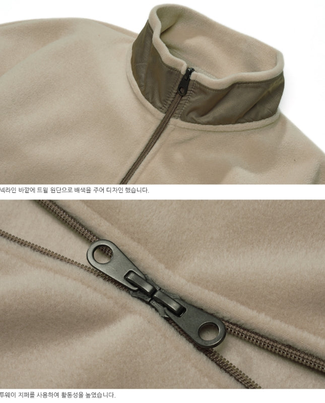 ダブルユーブイプロジェクト(WV PROJECT) Alvin Fleece Zipup BEIGE SYOT7342