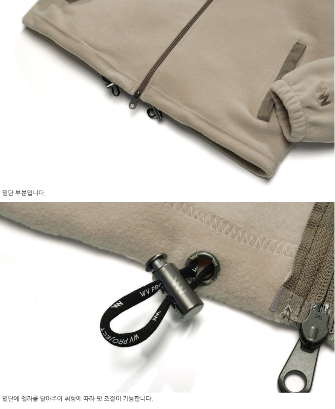 ダブルユーブイプロジェクト(WV PROJECT) Alvin Fleece Zipup BEIGE SYOT7342