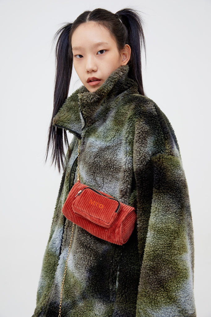 モアザンドープ (MORE THAN DOPE) Dyed fluffy jacket (khaki)