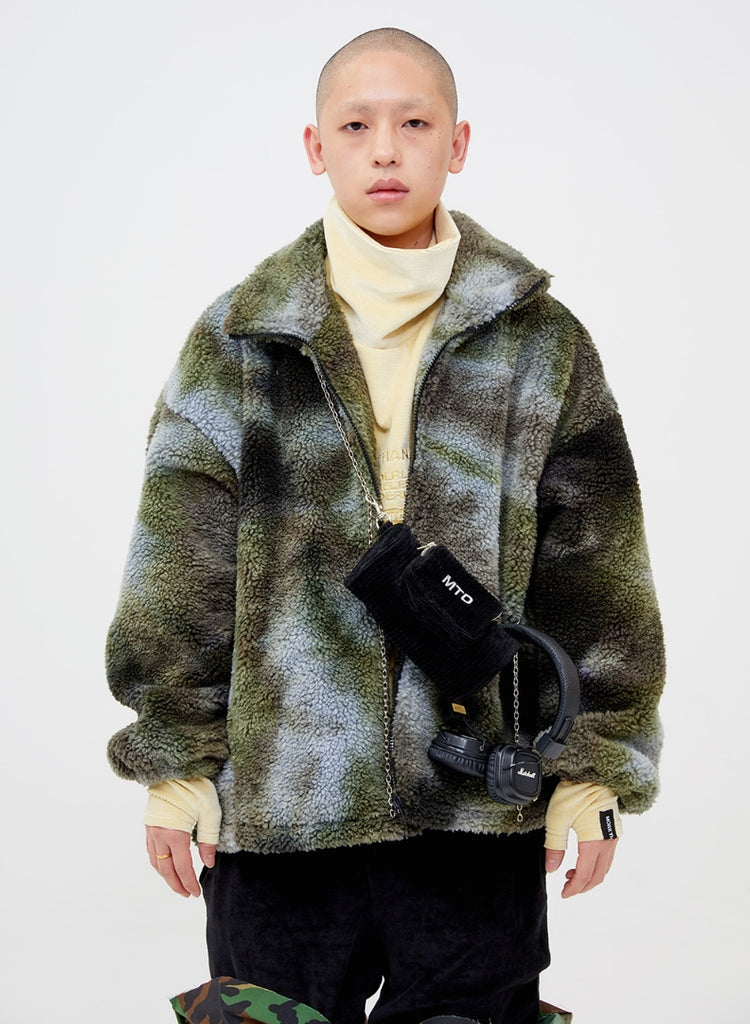 モアザンドープ (MORE THAN DOPE) Dyed fluffy jacket (khaki)