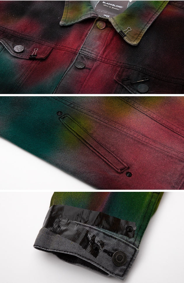 ブラックブロンド(BLACKBLOND) BBD Aurora Sprayed Denim Jacket (Multi)