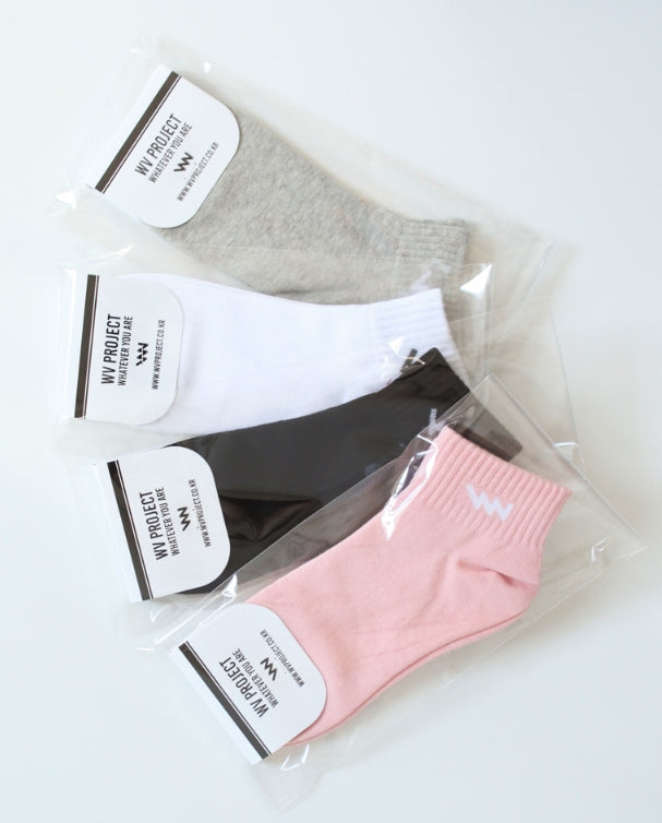 ダブルユーブイプロジェクト(WV PROJECT)  LOGO ANKLE SOCKS 5pack JJAC7086