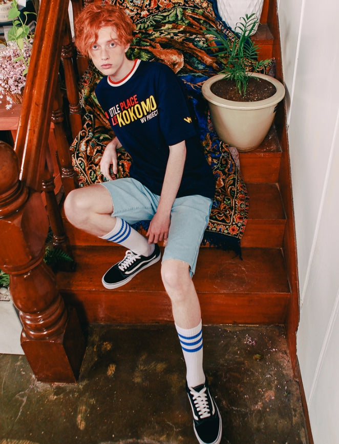 ダブルユーブイプロジェクト(WV PROJECT) LOGOKOKO 1/2 SLEEVE NAVY JJST7074