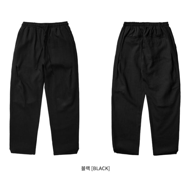 ダブルユーブイプロジェクト(WV PROJECT)COSE LINEN PANTS BLACK MJLP7259