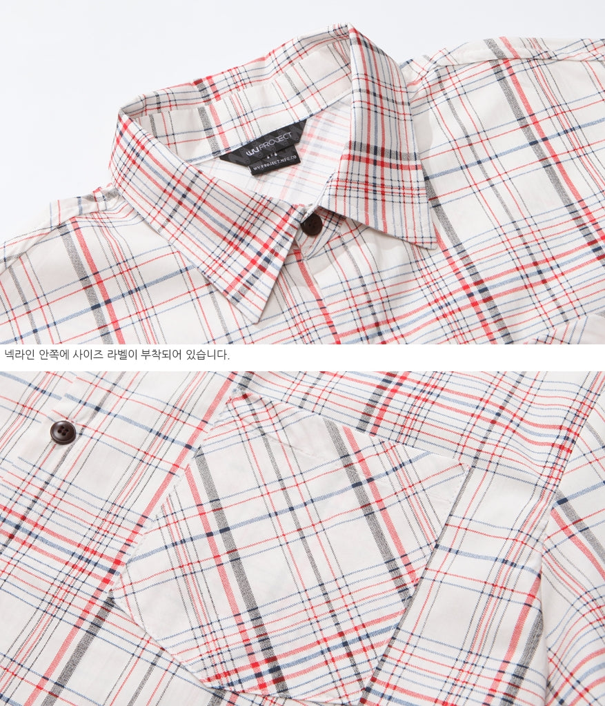 ダブルユーブイプロジェクト(WV PROJECT) LOOK CHECK SHIRT IVORY MJSS7261