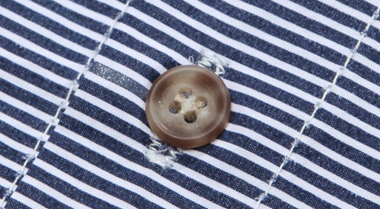 ダブルユーブイプロジェクト(WV PROJECT) THROUGH STRIPE SHIRT NAVY SYSS7273