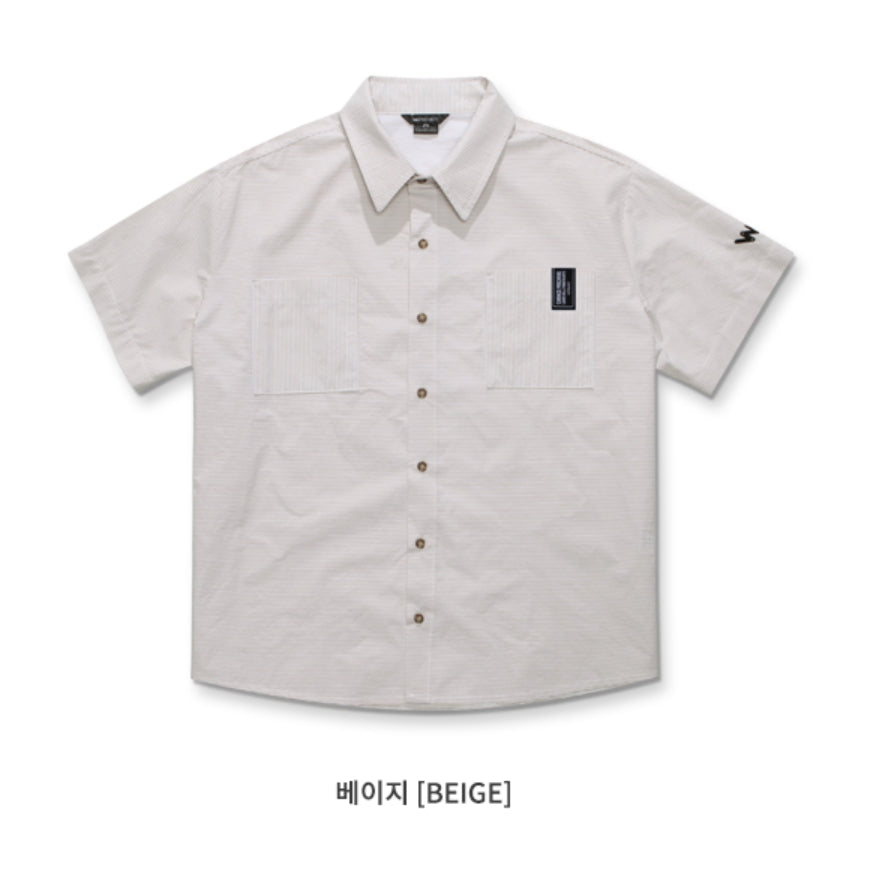 ダブルユーブイプロジェクト(WV PROJECT) THROUGH STRIPE SHIRT BEIGE SYSS7273