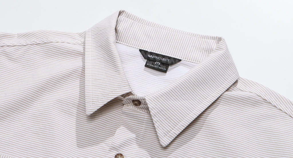 ダブルユーブイプロジェクト(WV PROJECT) THROUGH STRIPE SHIRT BEIGE SYSS7273