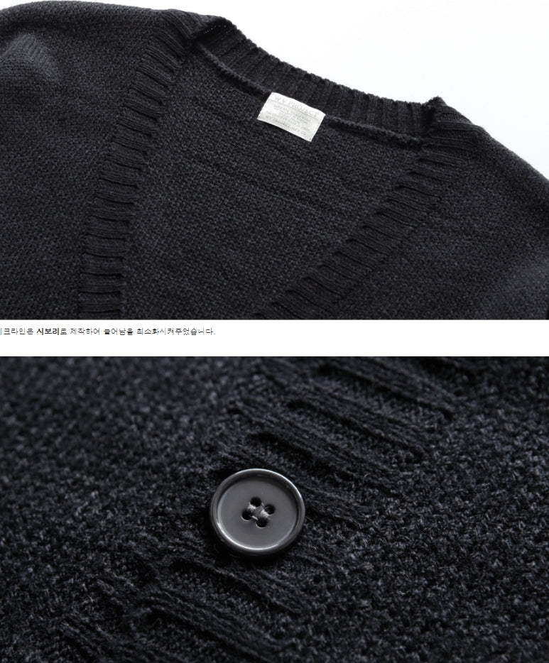 ダブルユーブイプロジェクト(WV PROJECT) LOOSE TOUCH CARDIGAN BLACK MJOT7117