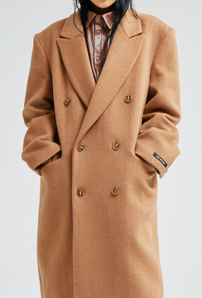 イーエスシースタジオ(ESC STUDIO) Over size double coat (camel)