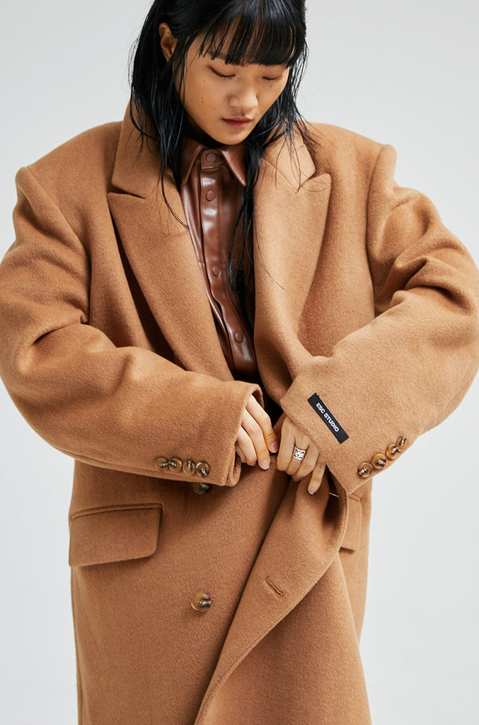 イーエスシースタジオ(ESC STUDIO) Over size double coat (camel)