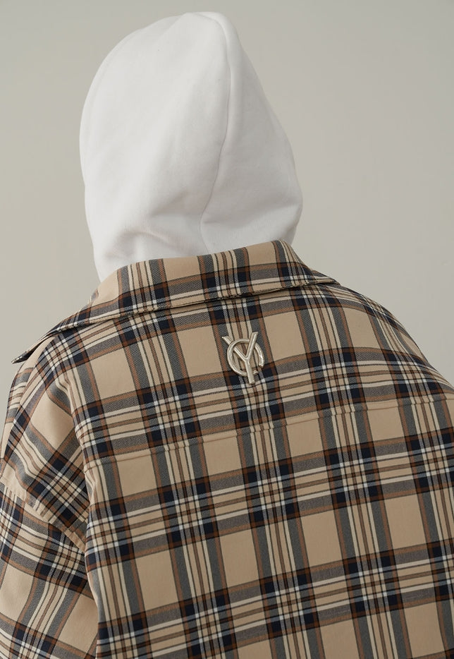 オーワイ(OY) PADDING SHIRTS-CHECK BEIGE