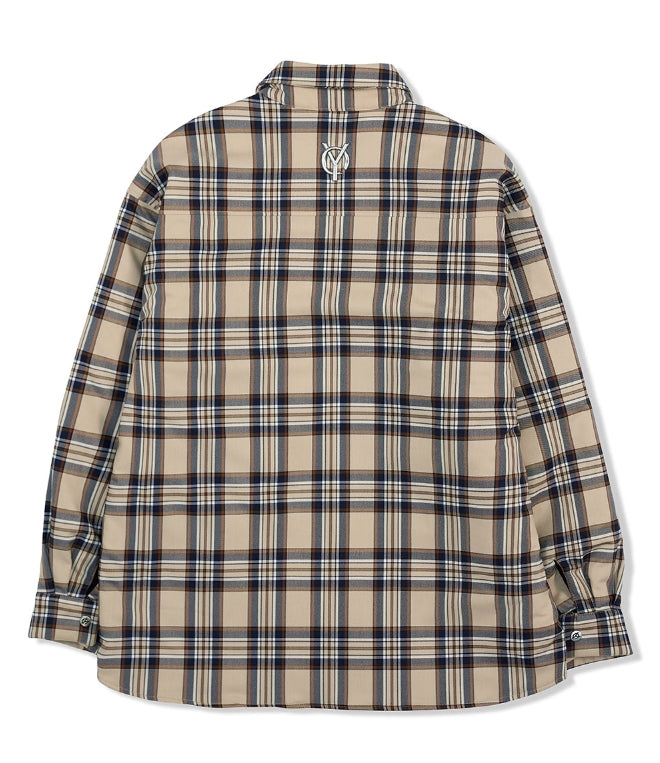 オーワイ(OY) PADDING SHIRTS-CHECK BEIGE