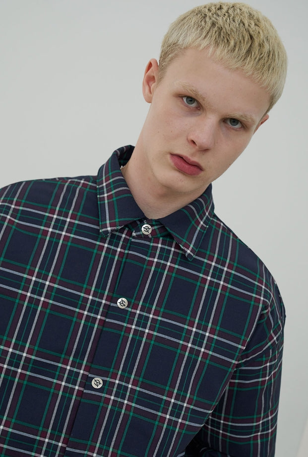 オーワイ(OY) PADDING SHIRTS-CHECK NAVY