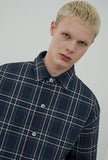 オーワイ(OY) PADDING SHIRTS-CHECK NAVY