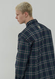 オーワイ(OY) PADDING SHIRTS-CHECK NAVY