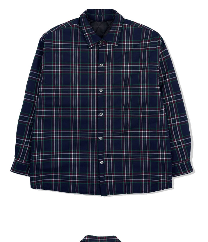 オーワイ(OY) PADDING SHIRTS-CHECK NAVY