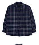 オーワイ(OY) PADDING SHIRTS-CHECK NAVY