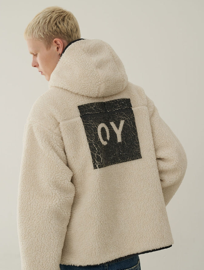 オーワイ(OY)FLEECE HOODIE JACKET-WHITE