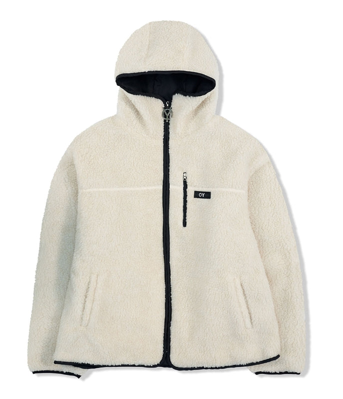 オーワイ(OY)FLEECE HOODIE JACKET-WHITE