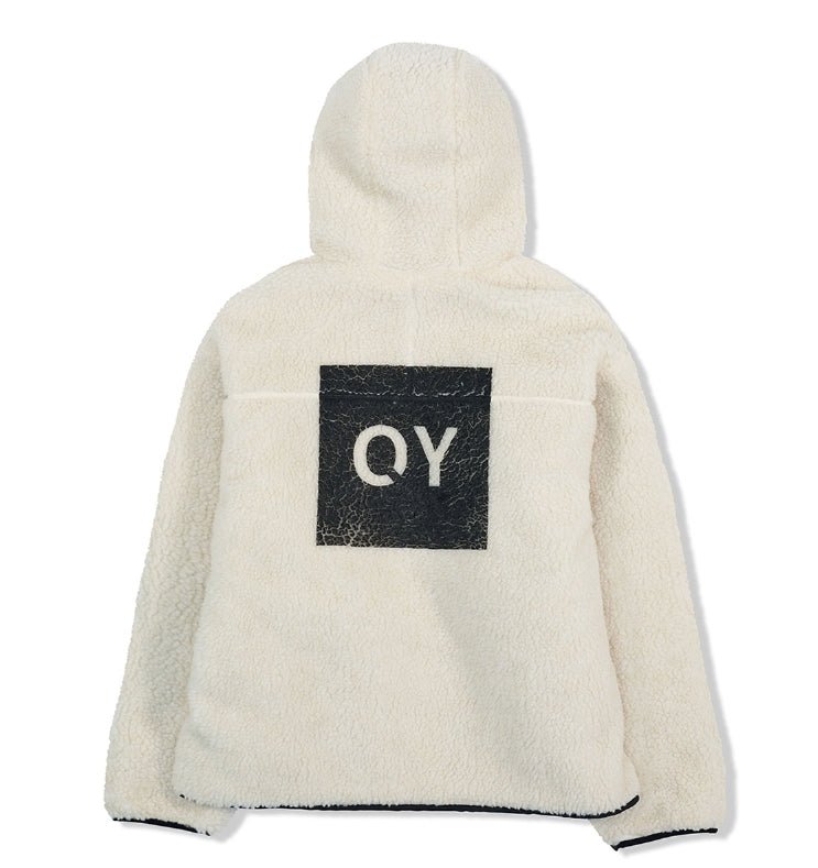 オーワイ(OY)FLEECE HOODIE JACKET-WHITE