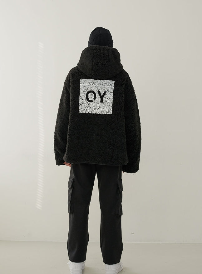 オーワイ(OY)FLEECE HOODIE JACKET-BLACK
