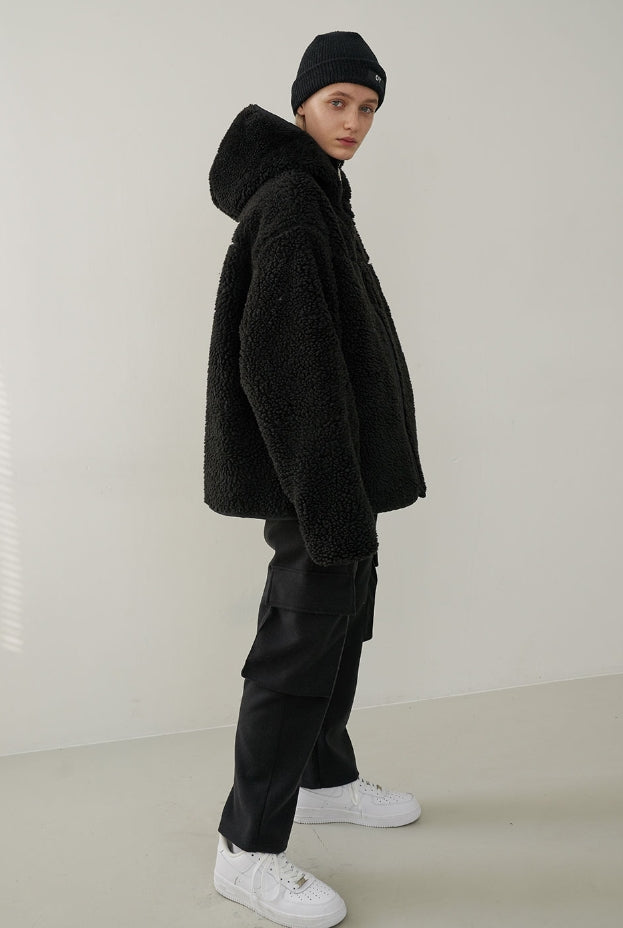オーワイ(OY)FLEECE HOODIE JACKET-BLACK