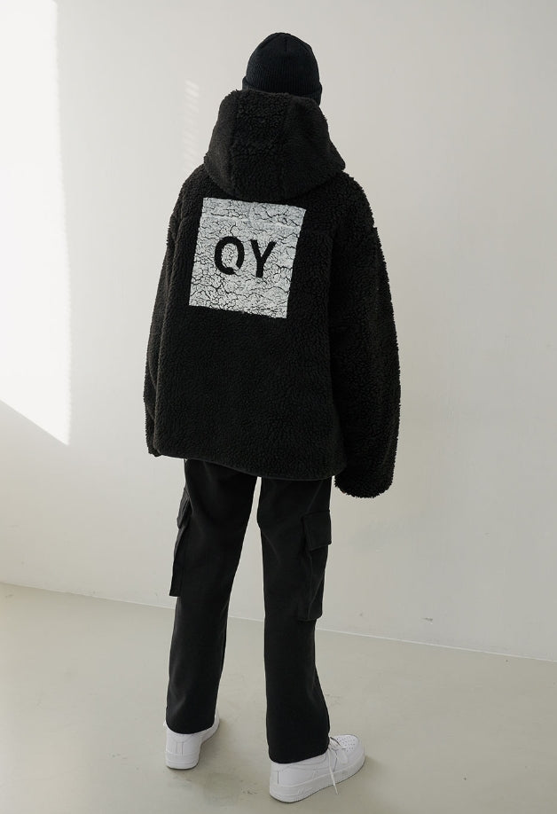 オーワイ(OY)FLEECE HOODIE JACKET-BLACK