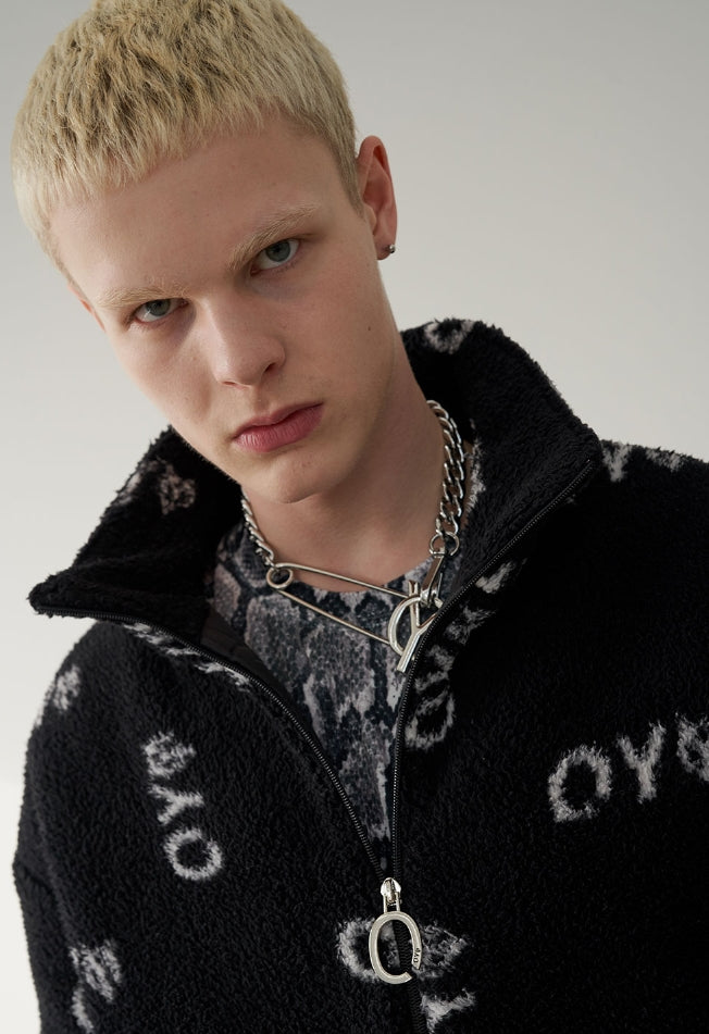 オーワイ(OY)LOGO FLEECE JACKET-BLACK