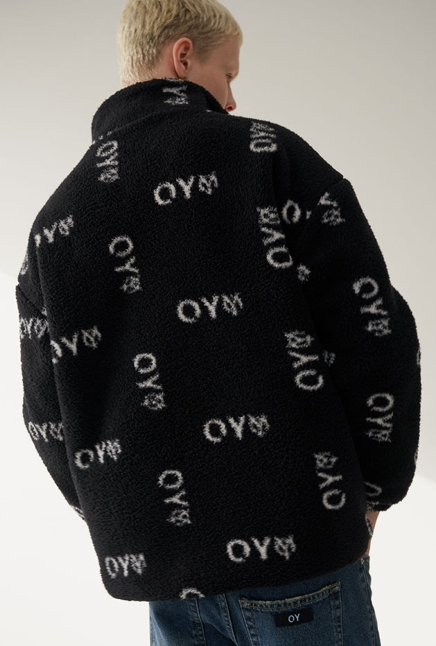 オーワイ(OY)LOGO FLEECE JACKET-BLACK