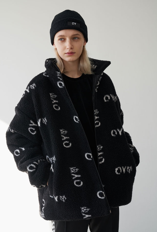 オーワイ(OY)LOGO FLEECE JACKET-BLACK