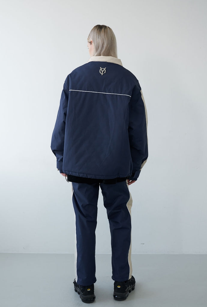 オーワイ(OY) PIPING BLOCK TRACK JACKET-NAVY