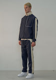 オーワイ(OY) PIPING BLOCK TRACK JACKET-NAVY