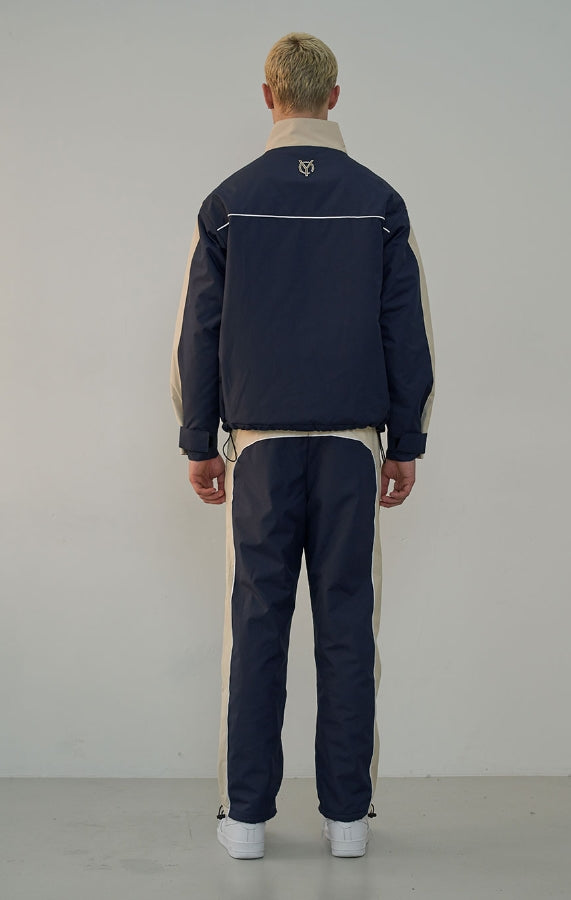 オーワイ(OY) PIPING BLOCK TRACK JACKET-NAVY