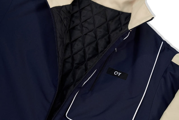 オーワイ(OY) PIPING BLOCK TRACK JACKET-NAVY