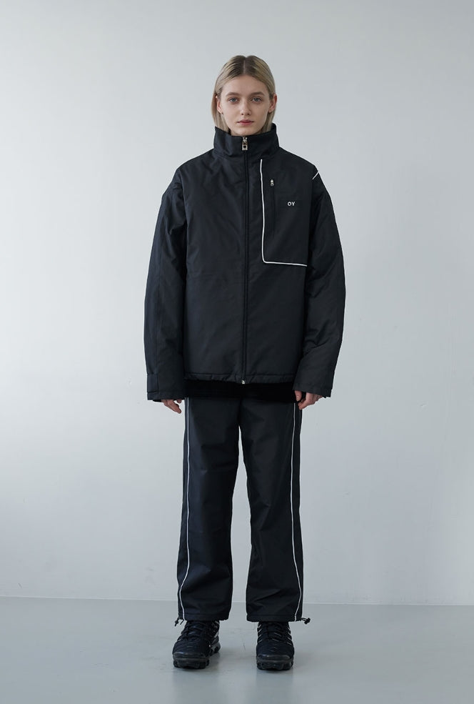 オーワイ(OY) PIPING BLOCK TRACK JACKET-BLACK