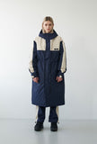 オーワイ(OY) LOGO BLOCK LONG PARKA-NAVY