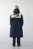 オーワイ(OY) LOGO BLOCK LONG PARKA-NAVY