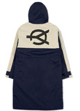 オーワイ(OY) LOGO BLOCK LONG PARKA-NAVY